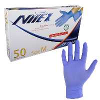 دستکش معاینه بدون پودر نیتریل نیتکس Nitex بسته‌ی 50 عددی