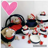 ست اکسسوری خرس نانان اتاق کودک و سیسمونی نوزاد طرح ملوانی 