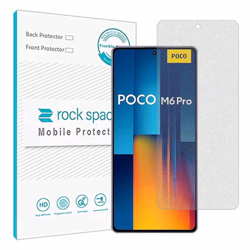 گلس شیائومی Poco M6 Pro 4G مدل نانو هیدروژل مات برند راک اسپیس کد S