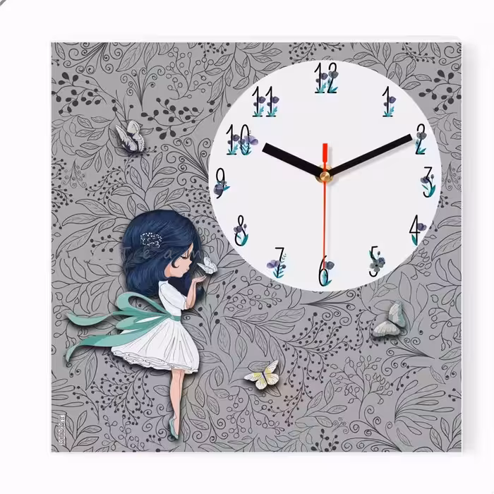 ساعت دیواری اتاق کودک طرح دختر کد 2181
