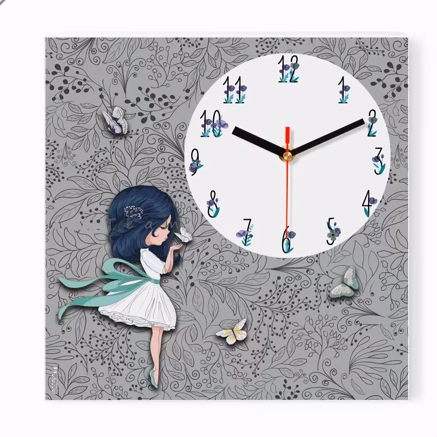 ساعت دیواری اتاق کودک طرح دختر کد 2181