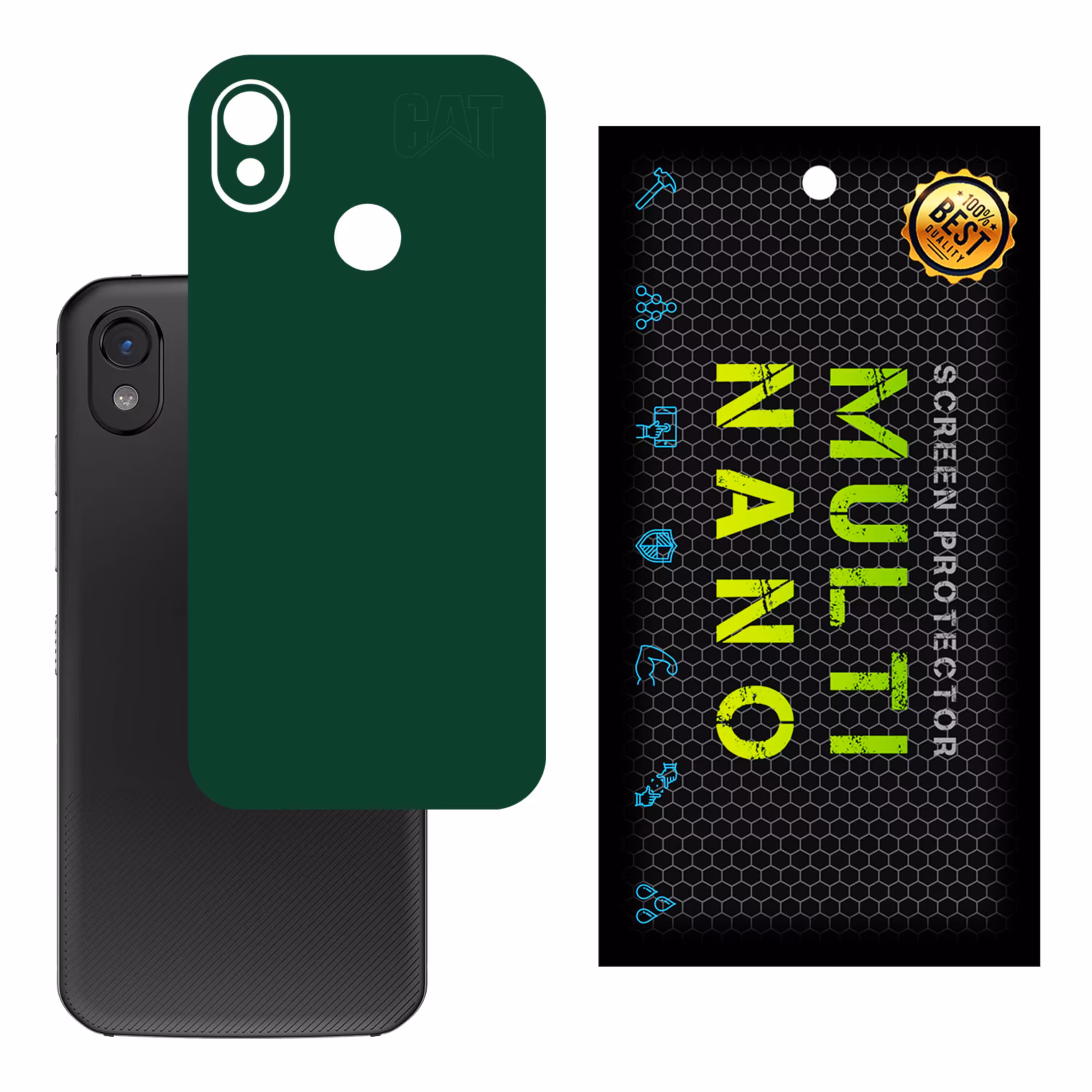 برچسب پوششی MultiNano مدل X-F1M-Green برای پشت موبایل Cat S52