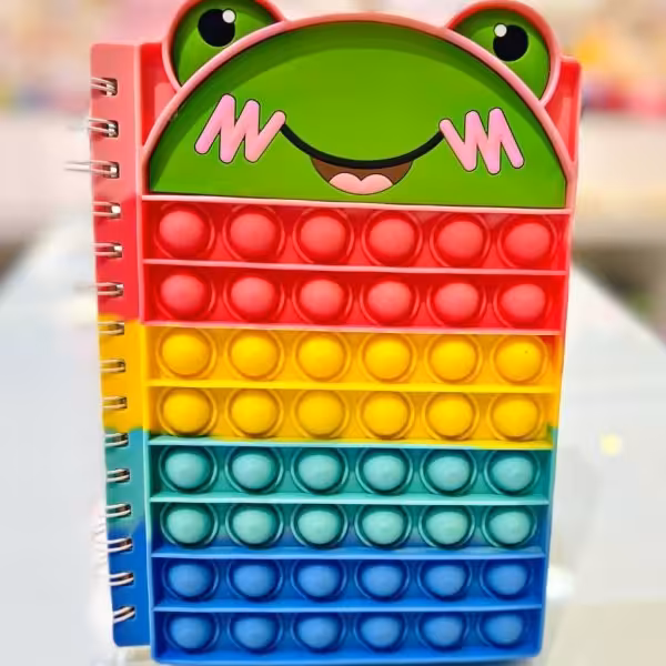 دفتر مشق پاپیت دار  مدل حیوانات طرح قورباغه جنس عالی خارجی کلی و جزئی