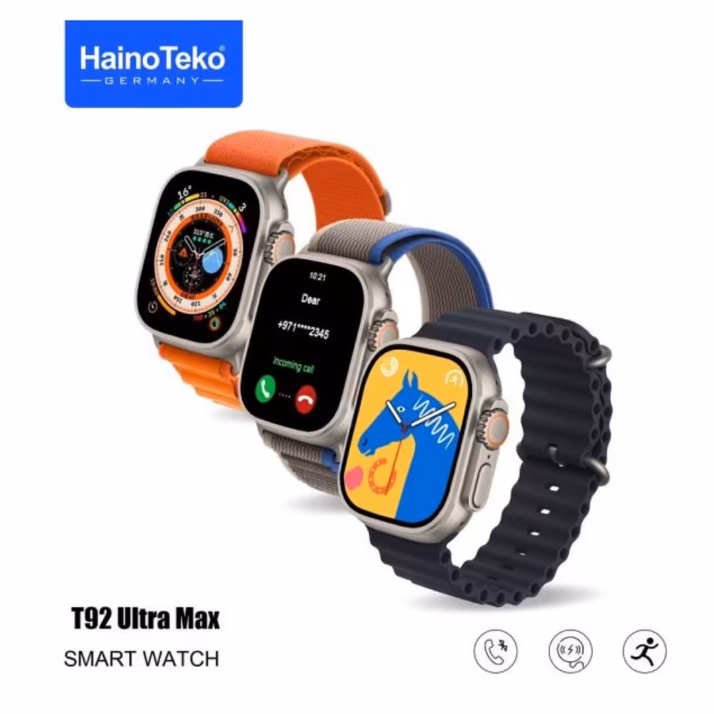 ساعت هوشمند هاینو تکو مدل t92 ultra max با 2 بند اضافه