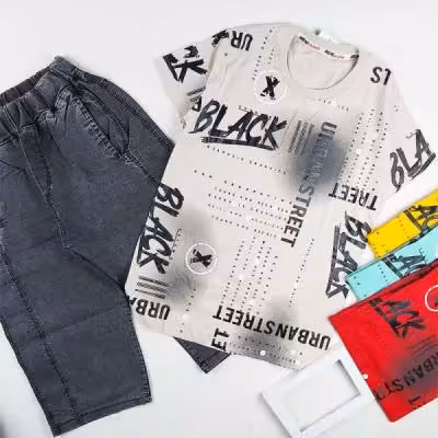 ست تیشرت شلوارک پسرانه BLACK کد 9525