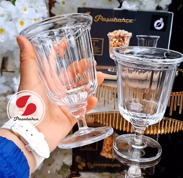 دسر خوری یا بستنی خوری جفتی کریستال ترک paşabahçe