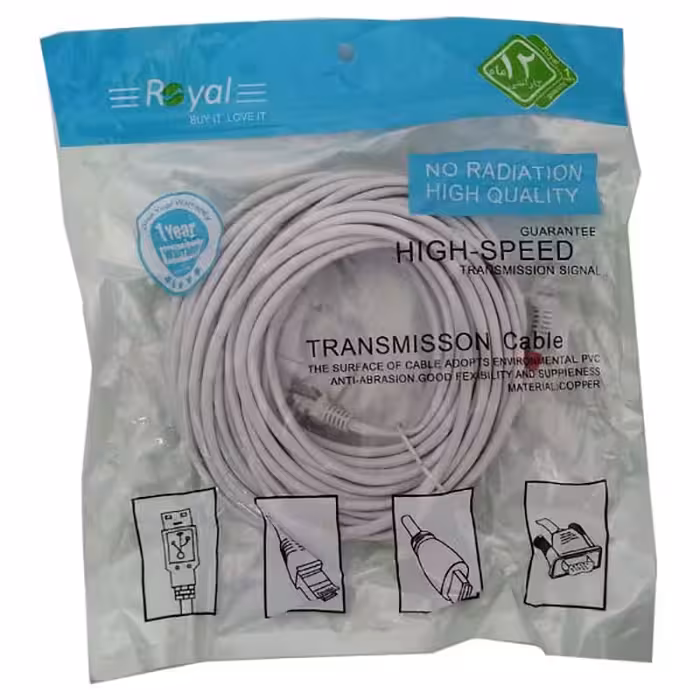 کابل شبکه 20 متری CAT6 رویال ROYAL