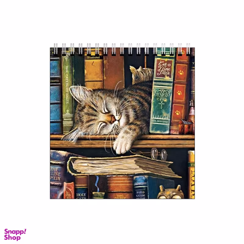 دفتر طراحی ۶۰ برگ طرح گربه کتابخوان کد 1846274