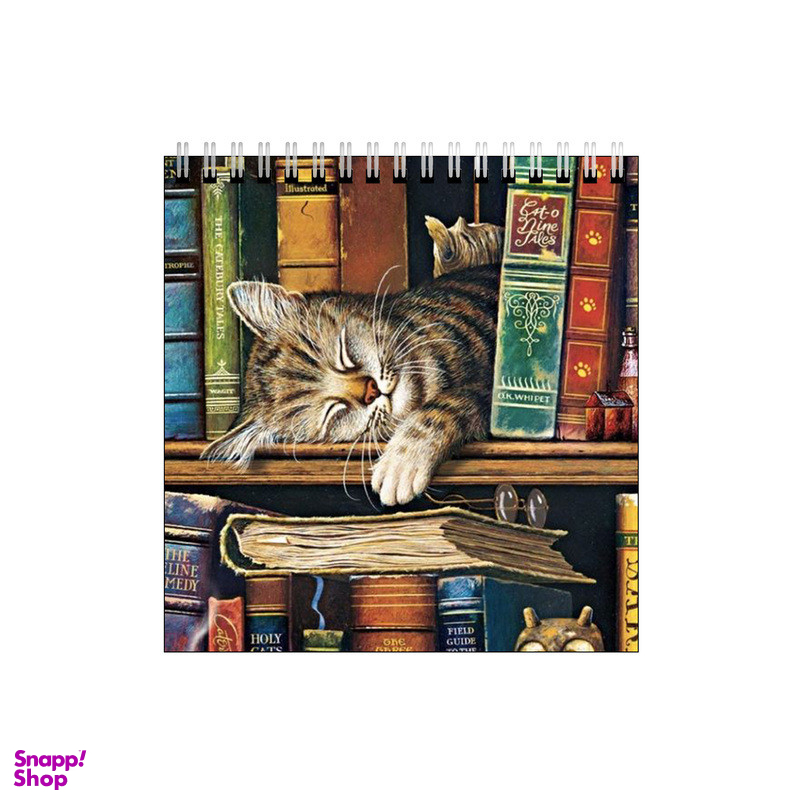 دفتر طراحی ۶۰ برگ طرح گربه کتابخوان کد 1846274