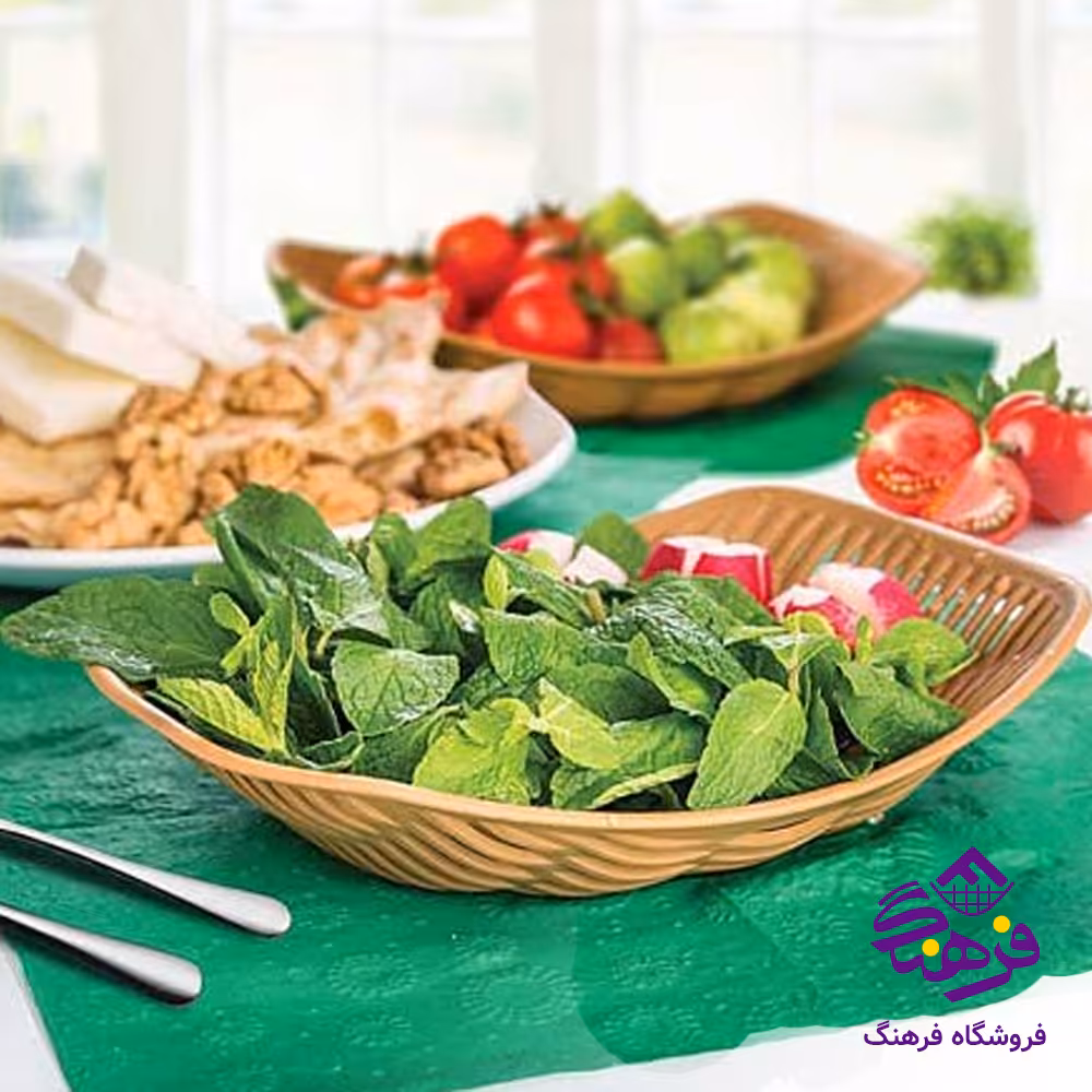 سبد نان و سبزی 3 عددی لیمون مدل بامبو