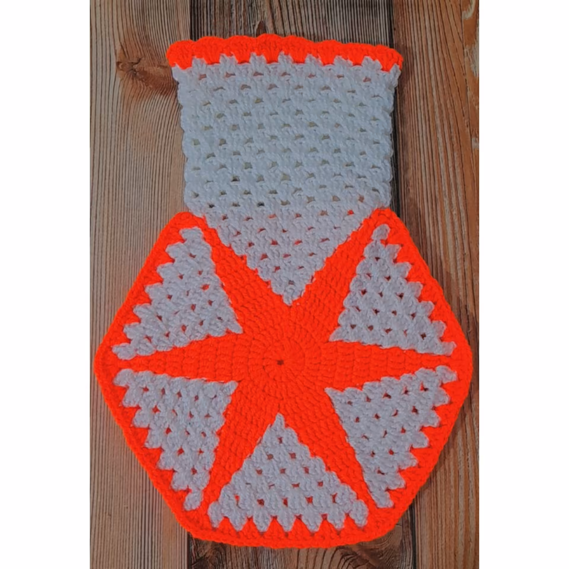 لیف بافتنی حمام پنج ضلعی مدل ستاره بافت شده با بهترین کاموا ایرانی 