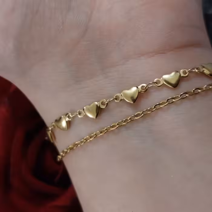 دستبنداستیل ظریف دو ردیفه