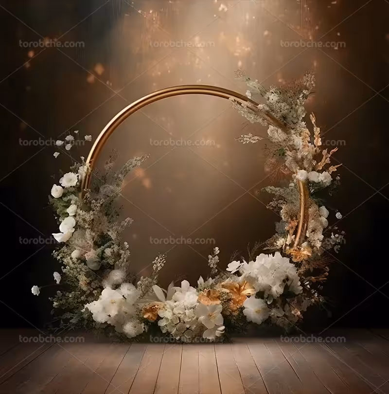 بک دراپ عکاسی با برگ و گل های سفید | گرافیک با طعم تربچه