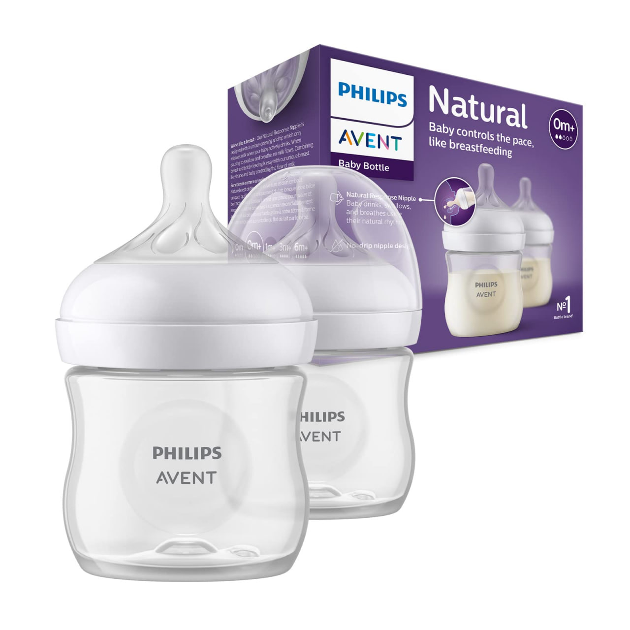 شیشه شیر طلقی دو عددی 125 میل اونت avent جدید scy900/02