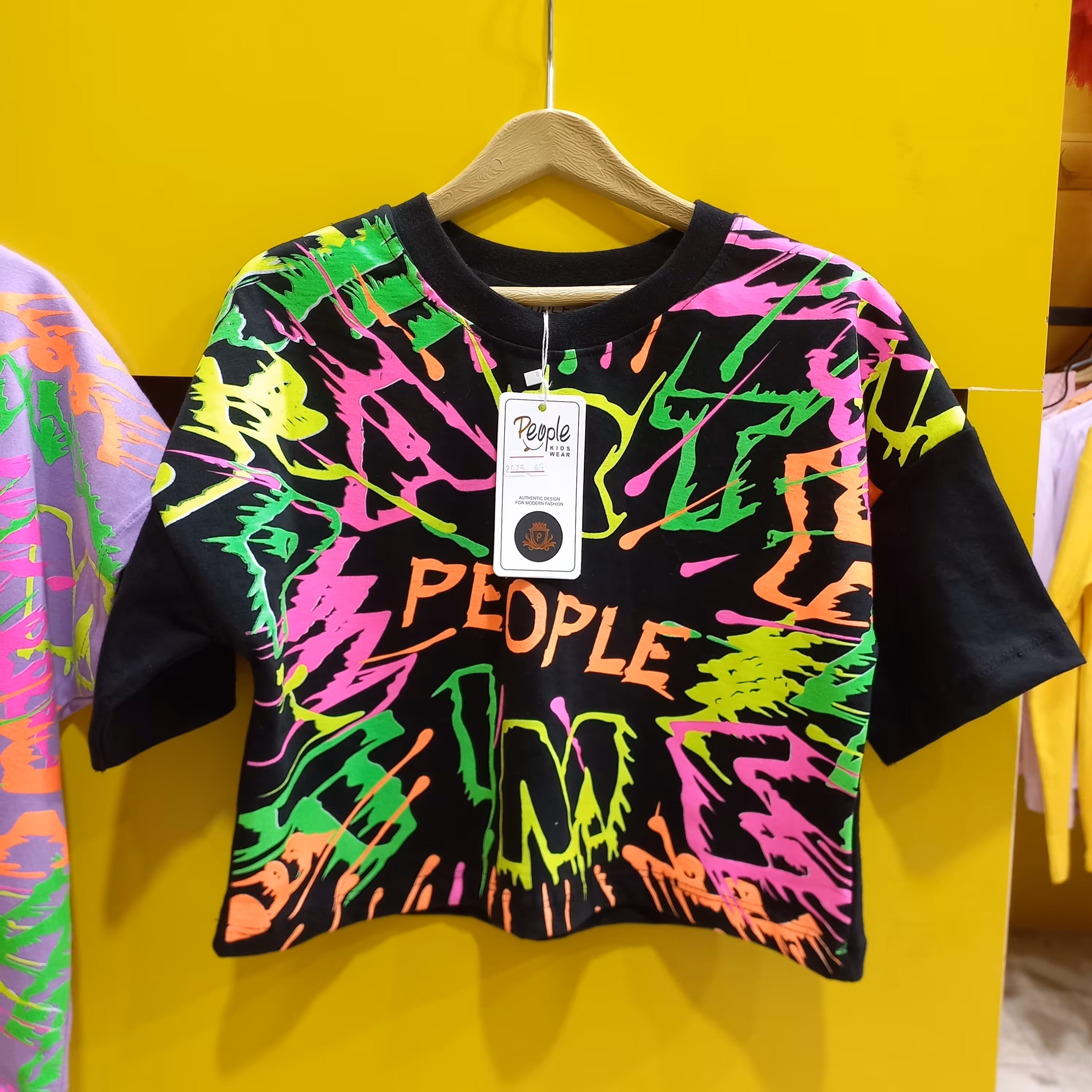 تیشرت دخترانه مشکی و بنفش سایز 45 تا 60 کیفیت عالی