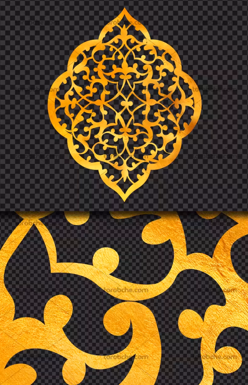 طرح ترنج اسلیمی طلایی | گرافیک با طعم تربچه