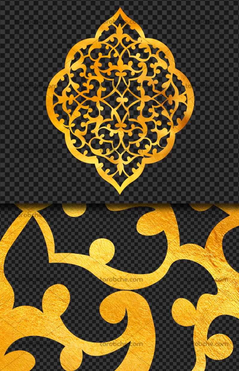 طرح ترنج اسلیمی طلایی | گرافیک با طعم تربچه