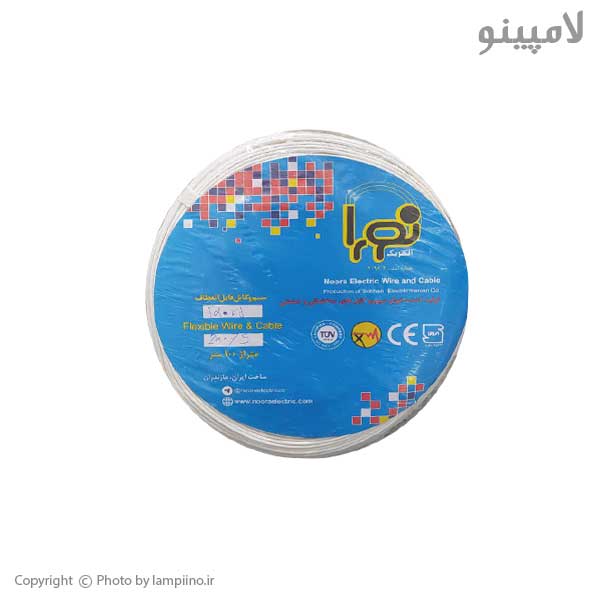 سیم سفید 1.5×2 نورا کابل پارس حلقه 100 متری