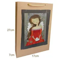 پاکت کرافت (ساک دستی) به ابعاد 25 در 17در 7 سانت، کاغذ ضخیم 190 گرمی مجموعه پنجاه عددی متنوع
