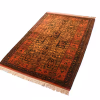 فرش دستباف 3 متری گل ابریشم طرح خشتی 1403