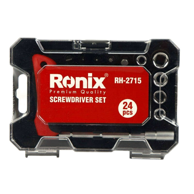 مجموعه 24 عددی پیچ گوشتی جغجغه ای و سری بکس رونیکس مدل RON-2715 - کالاوما