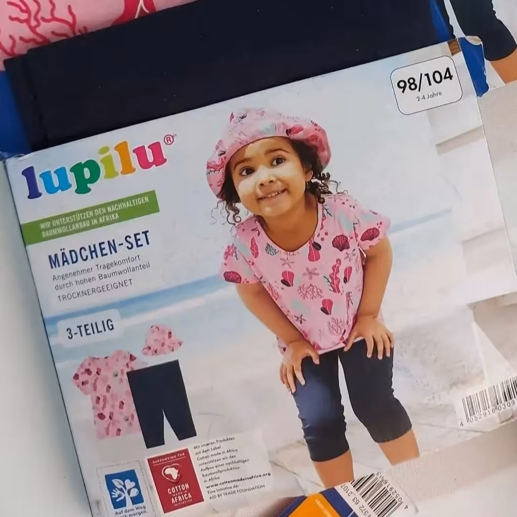 ست تیشرت شلوارک و کلاه ساحلی  دخترانه  سایز 2تا4 سال وارداتی برند لوپیلو