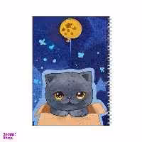 دفتر مشق 100 برگ بامبیلیپ طرح گربه اسکاتیش و شب و ستاره کد 6354501