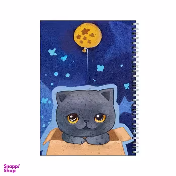 دفتر مشق 100 برگ بامبیلیپ طرح گربه اسکاتیش و شب و ستاره کد 6354501