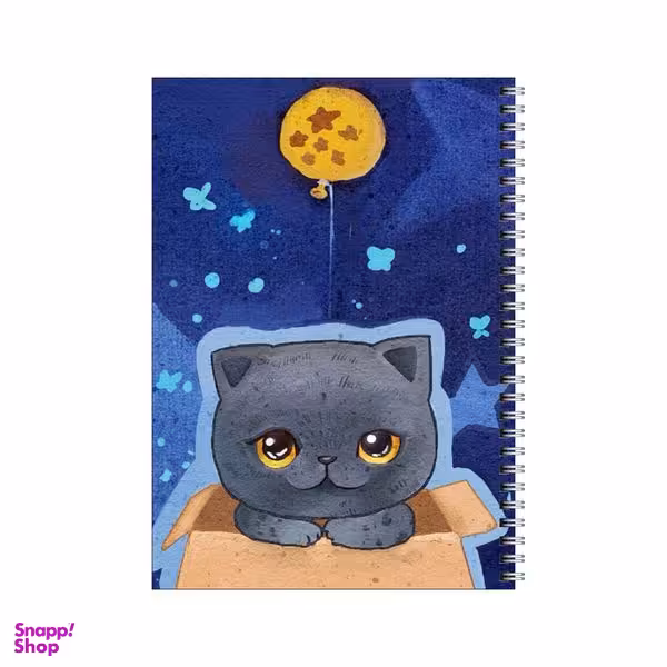 دفتر مشق 100 برگ بامبیلیپ طرح گربه اسکاتیش و شب و ستاره کد 6354501