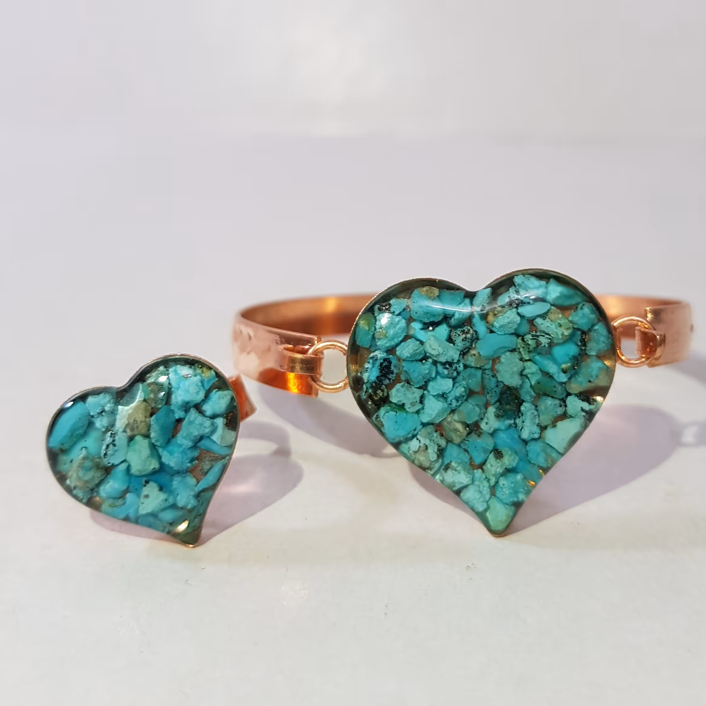 دستبند و انگشتر مدل قلب کد 15