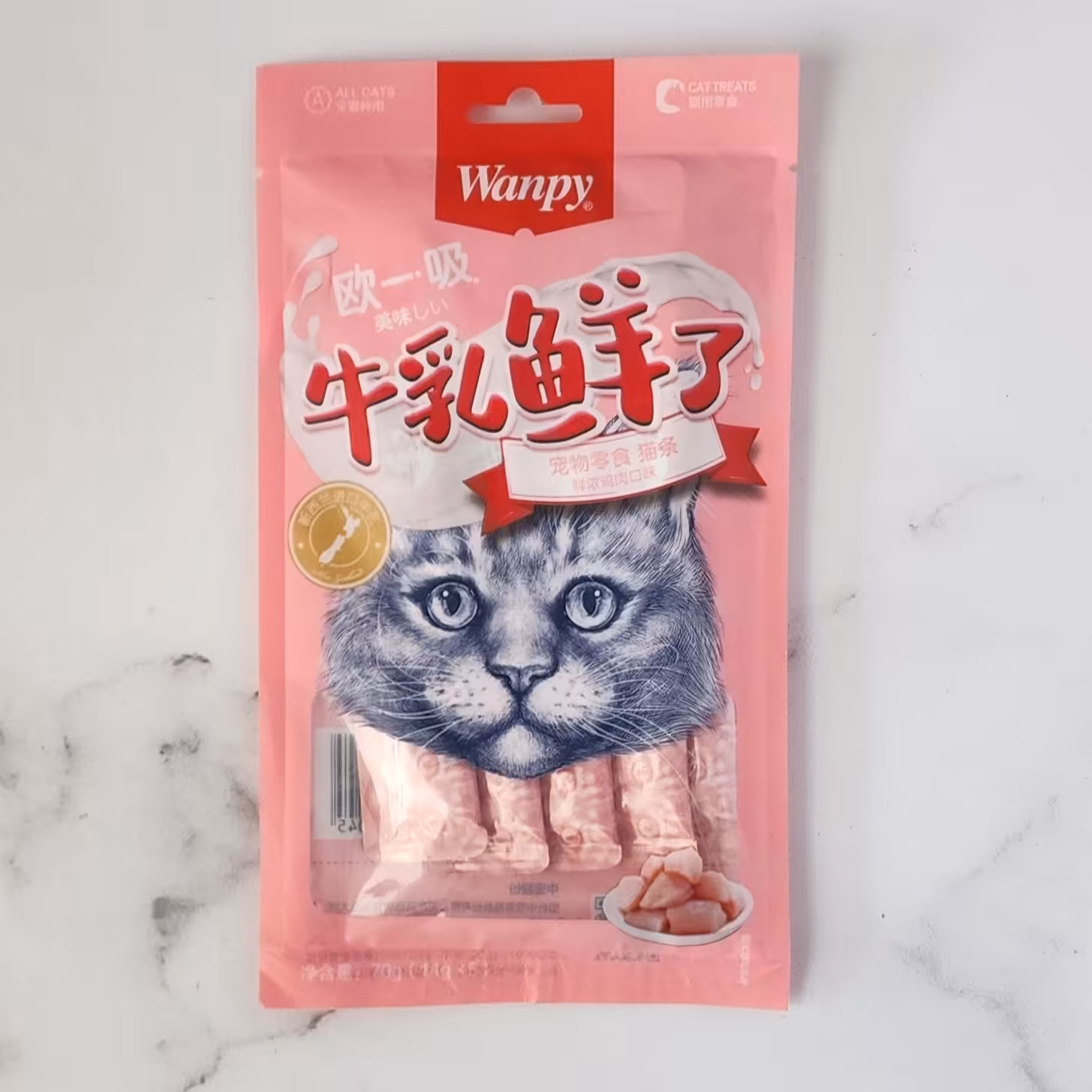 بستنی گربه طعم مرغ  5 عددی برند WANPY انقضا 2024