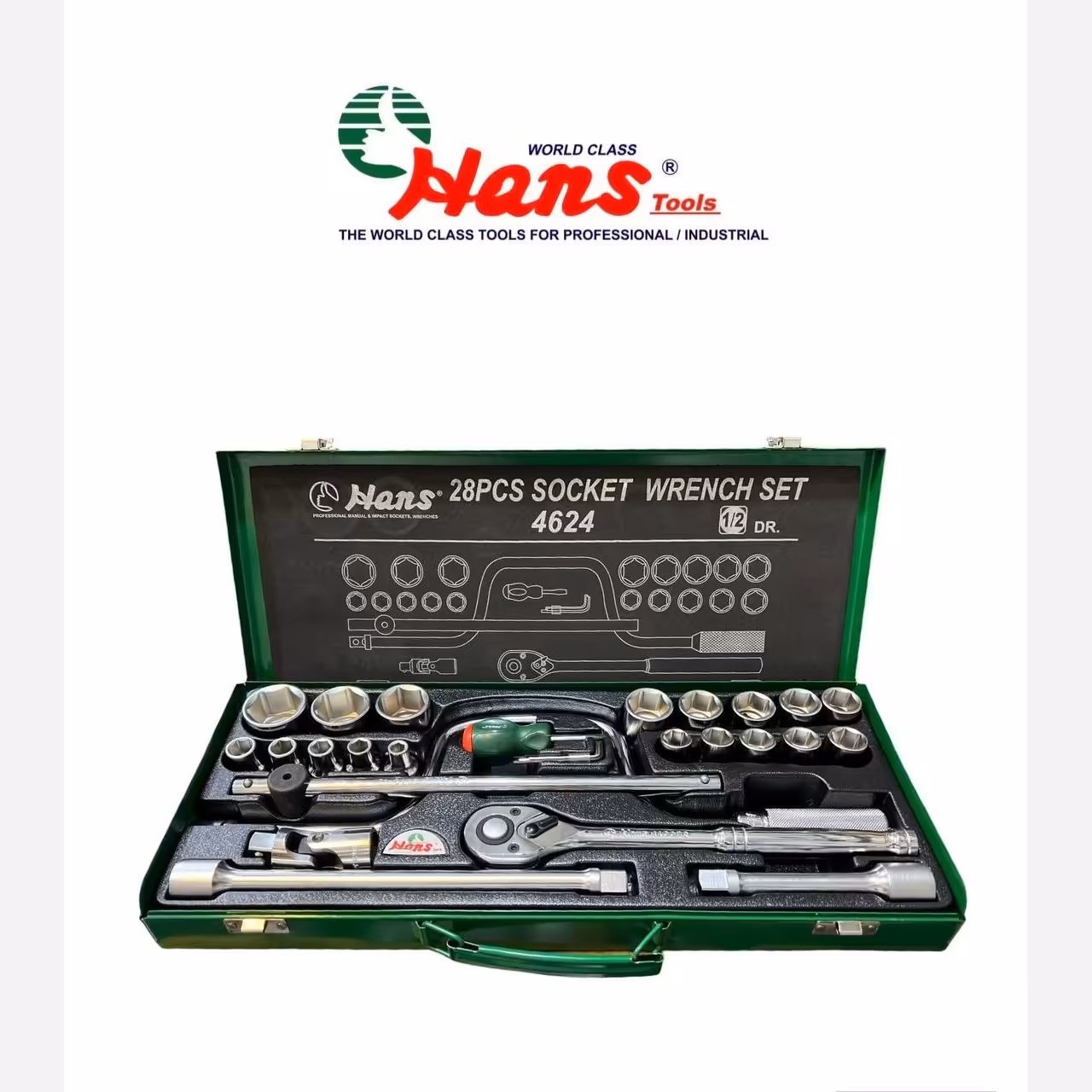 جعبه بکس 1.2 اینچ 24 پارچه هنس HANS - مدل 6پر  8 الی 32  - ساخت تایوان