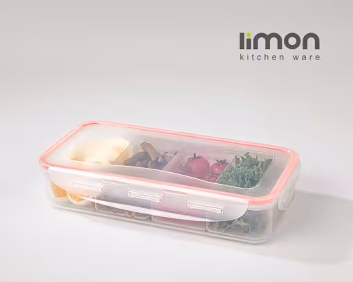 ظرف فریزری مستطیل چهار خانه لیمون 7763