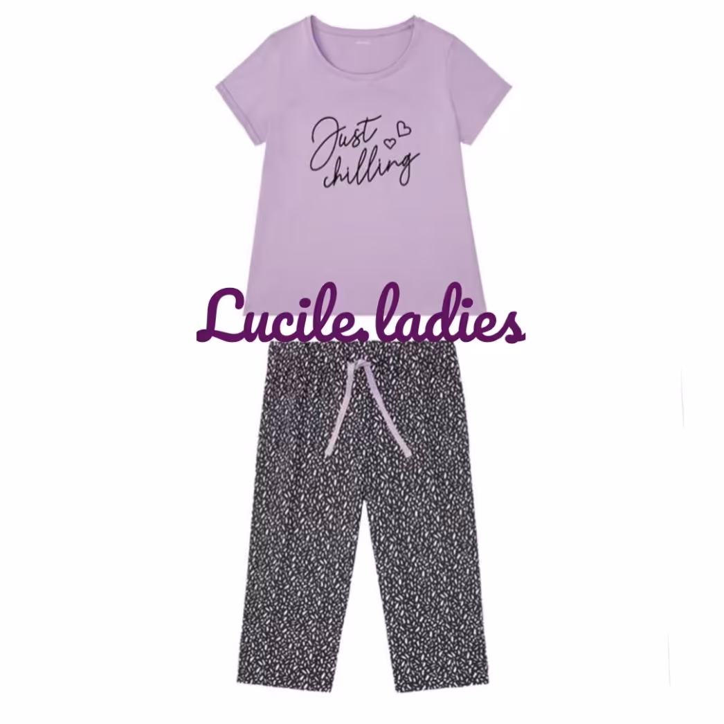 لباس راحتی تیشرت شلوارک بلند زنانه. برند اسمارا آلمان. بنفش. مناسب 56 تا 58