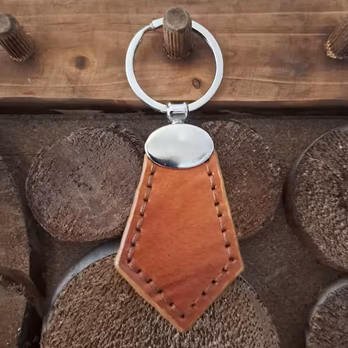 جاکلیدی چرم طبیعی گاوی مدل 358 رنگ عسلی