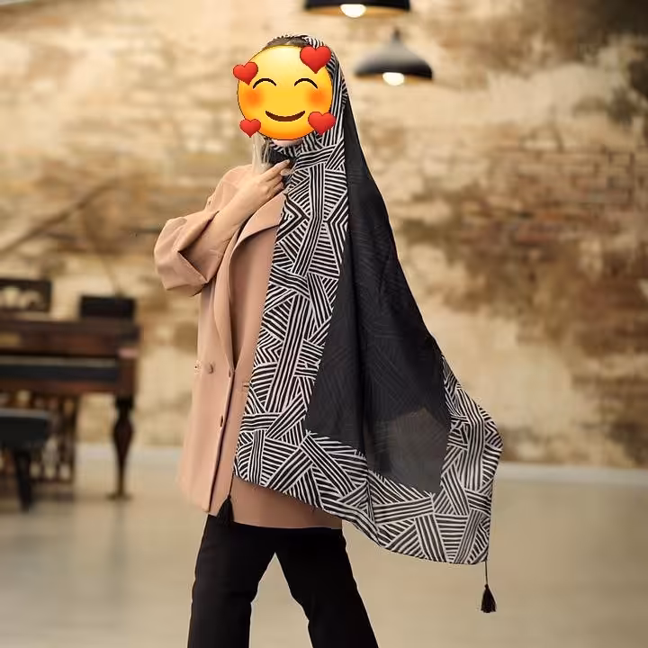 شال ترک نخی منگوله دار مجلسی شیک مدل آجری (قواره 2 در 75)