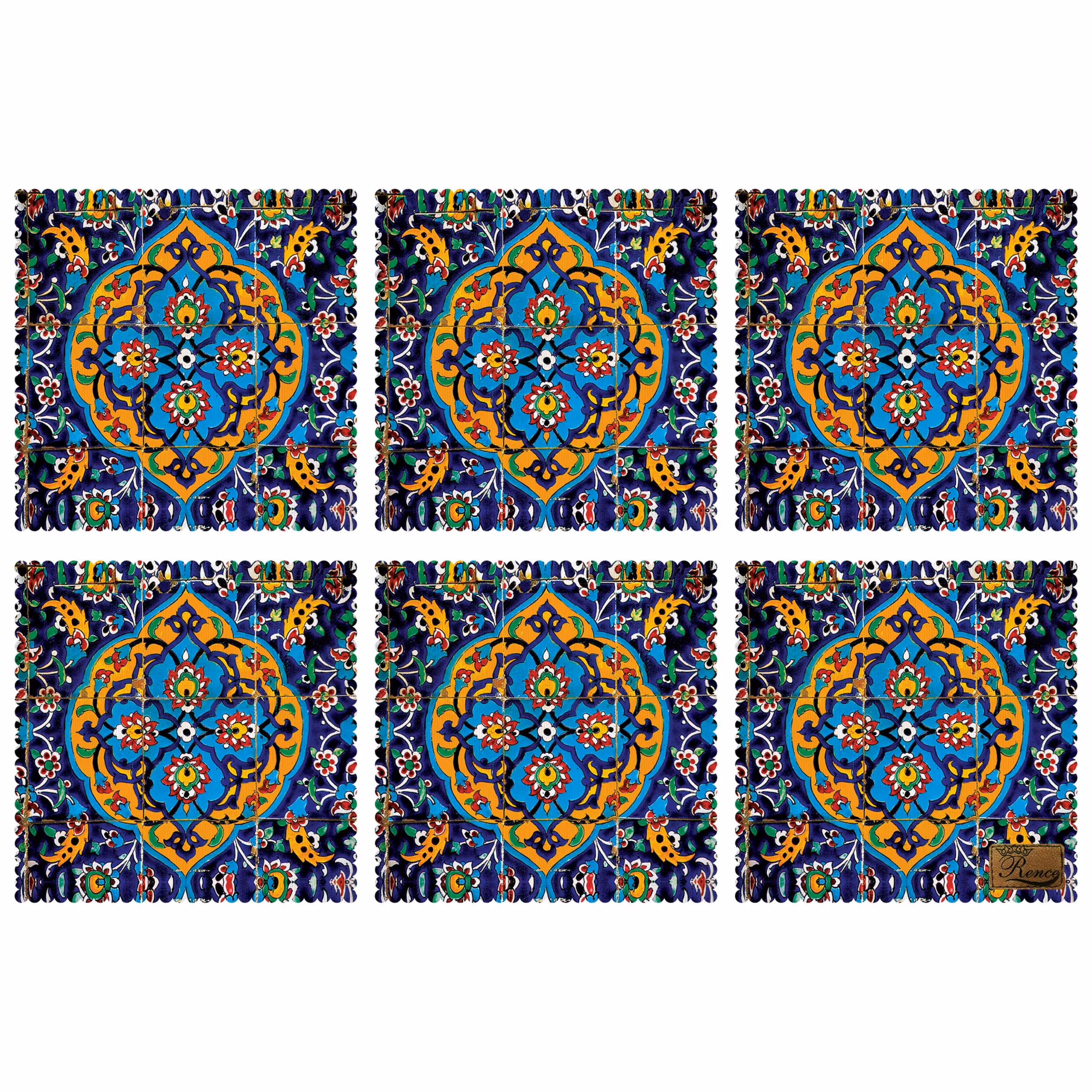 زیر بشقابی مربعی پارچه مخمل سایز 30 در 30 مدل U1-16 شرکت رنس