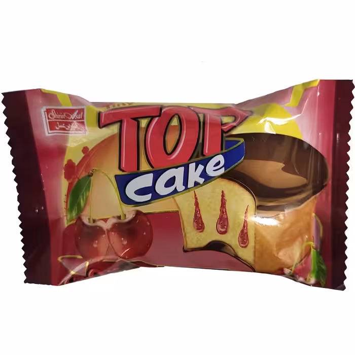 کیک با روکش کاکائو و مغزی گیلاس شیرین عسل - 30 گرم بسته 48 عددی