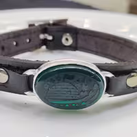 دستبند چرمی مذهبی  ذکر یا زینب چرم طبیعی