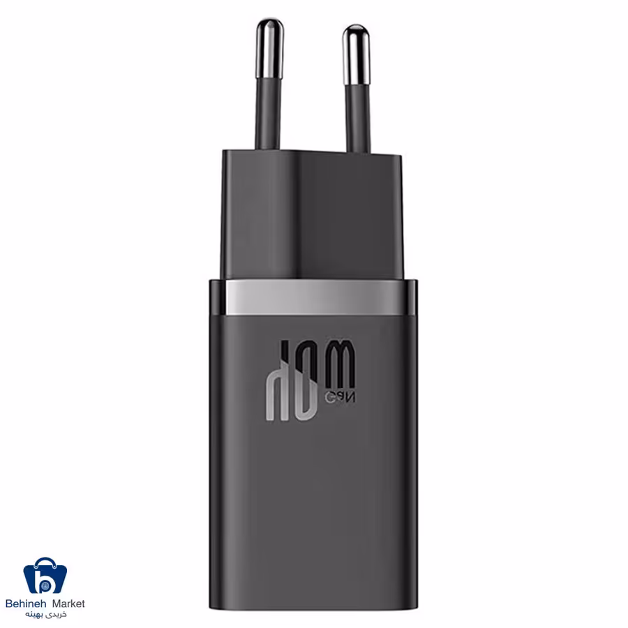 شارژر دیواری 2 پورت باسئوس مدل GaN5 Pro CCGP180101 توان 40 وات