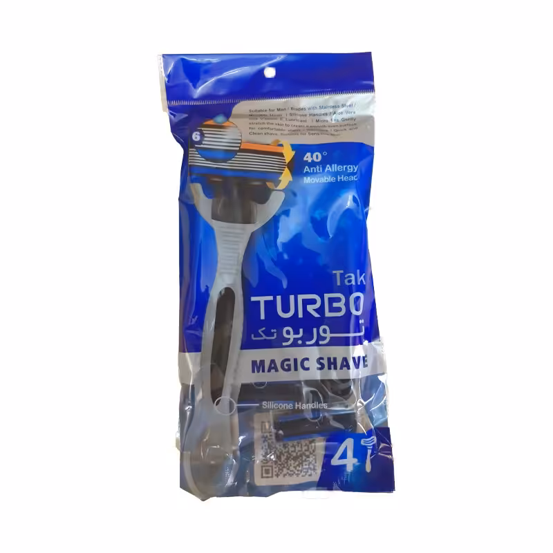 ژیلت توربو 6 لبه پاکت 4 عددی (  مجموع 192 پاکت در کارتن)