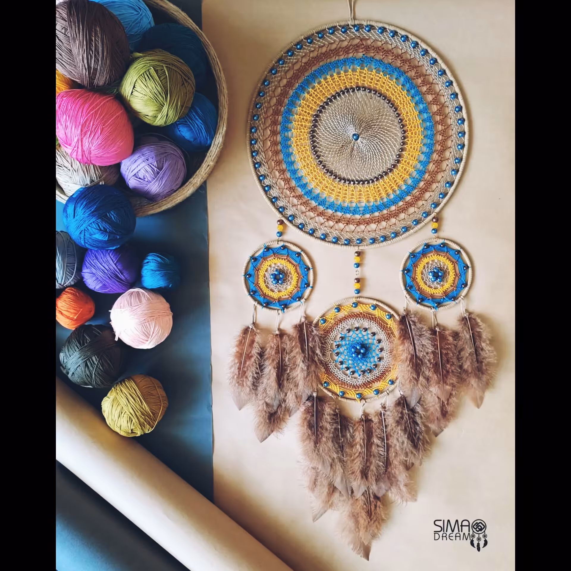 دریم کچر دستساز 4 حلقه ای سایز بزرگ با ارسال رایگان برگرفته از رنگ های طبیعت