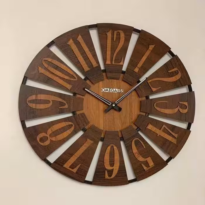ساعت دیواری چوبی امگا اسپورت 60 سانت کد 1213