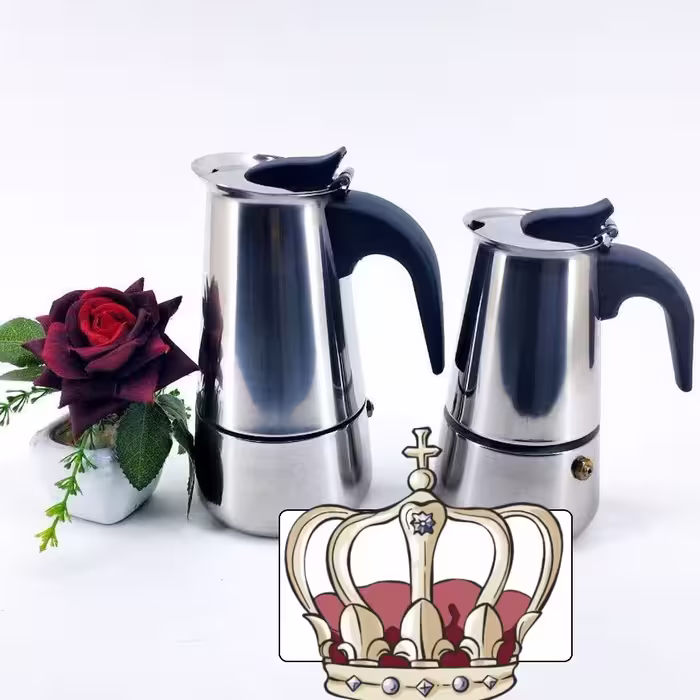 قهوه جوش برند ایتالیایی جنس بده استیل 2کاپ
