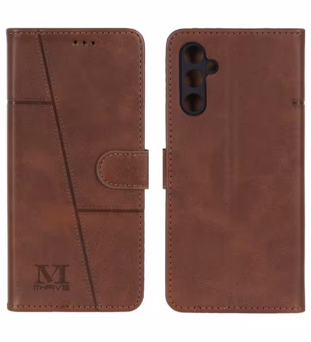 کیف موبایل مگنتی M FIVE طرح دوخت سامسونگ Galaxy A35 - قهوه ای