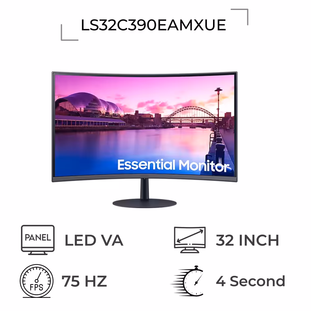مانیتور خمیده سامسونگ مدل LS32C390EAMXUE سایز 32 اینچ