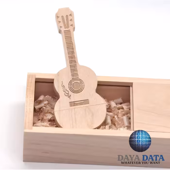 فلش مموری  فانتزی دایا دیتا ست لوکس چوبی گیتار  مدل WO1006-9  ظرفیت32GB -USB3 