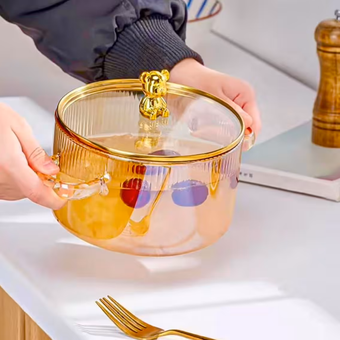 قابلمه پیرکس طرح دار

