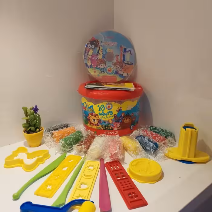 خمیر سطلی 10 رنگ آریا با DVD آموزشی