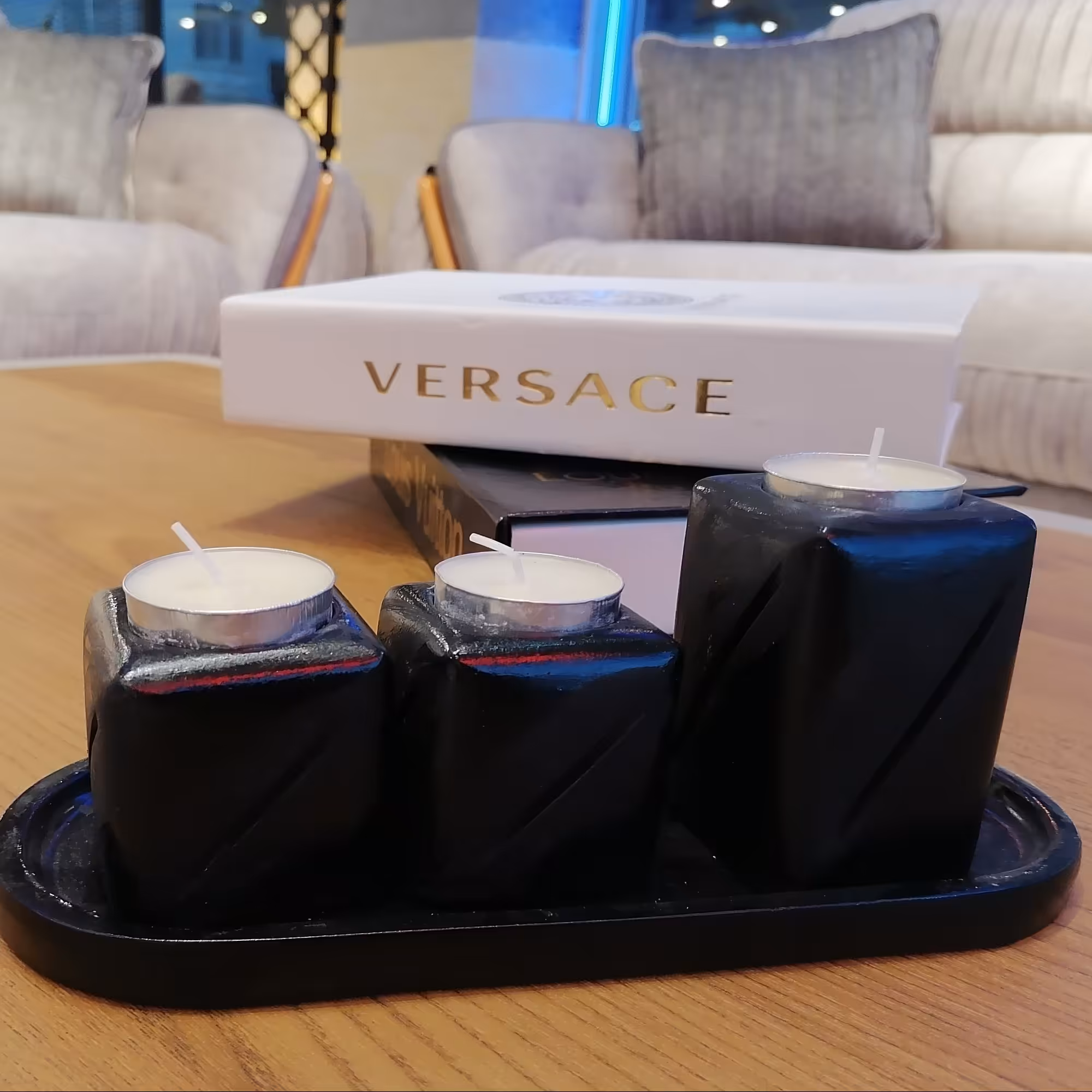 جاشمعی ستونی سنگ مصنوعی مشکی